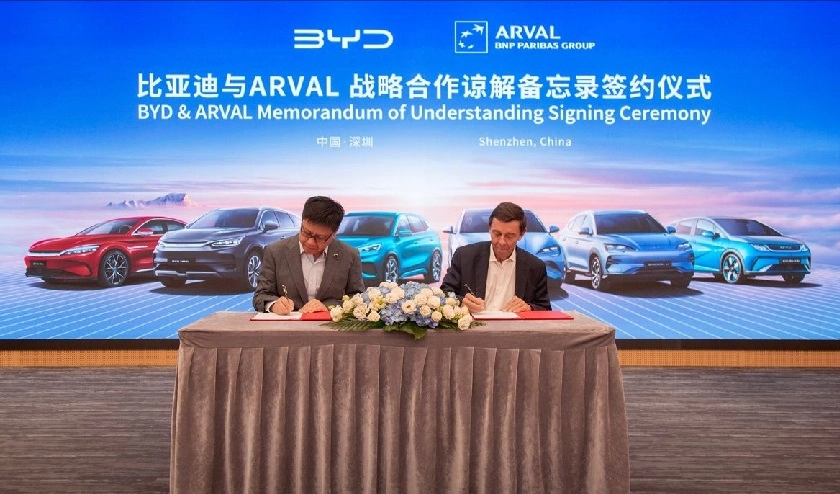 BYD allekirjoittaa strategisen yhteistyöpöytäkirjan Arvalin kanssa